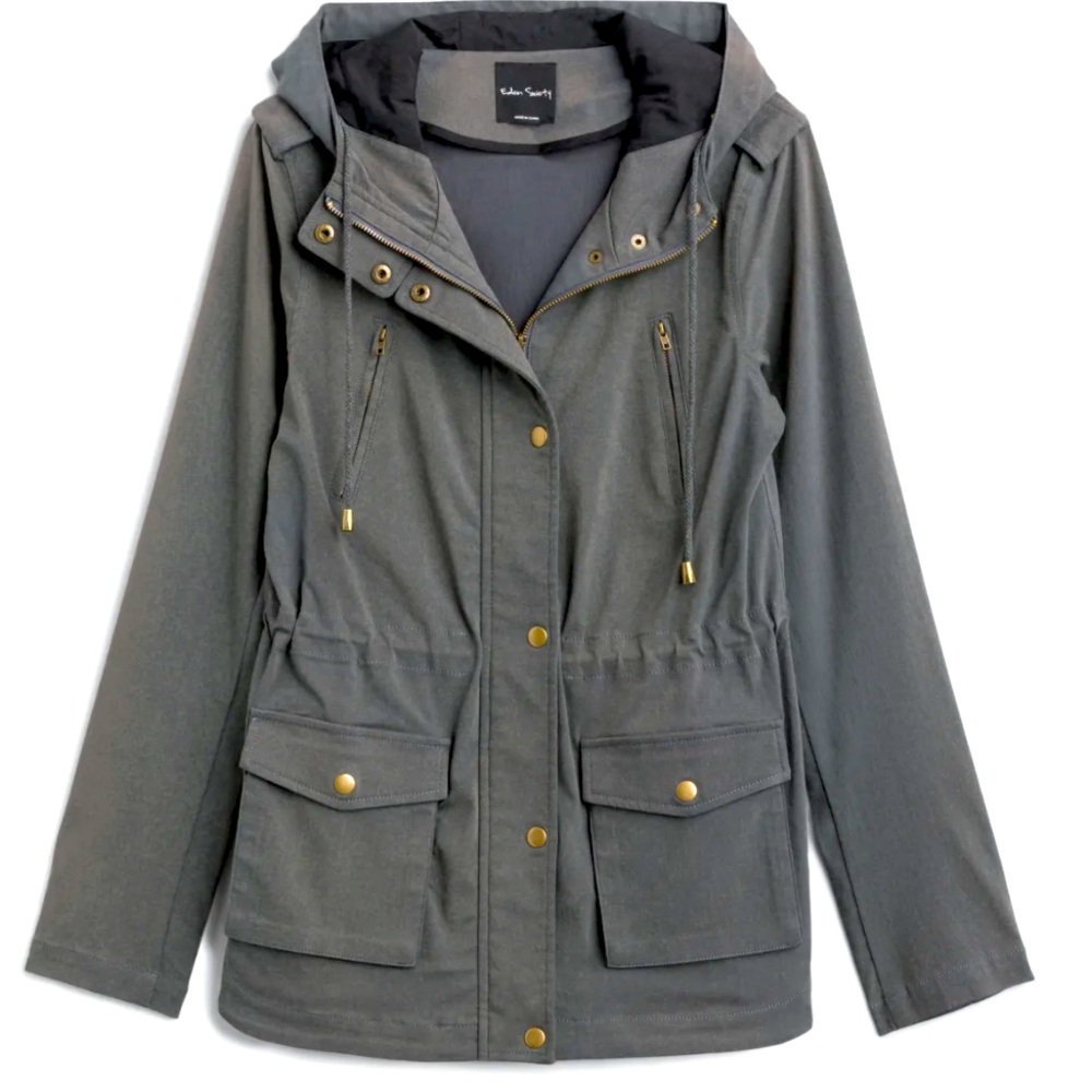 Eden Society Holly Contrast Hood Cargo Jacket Grey Large Stitch Fix